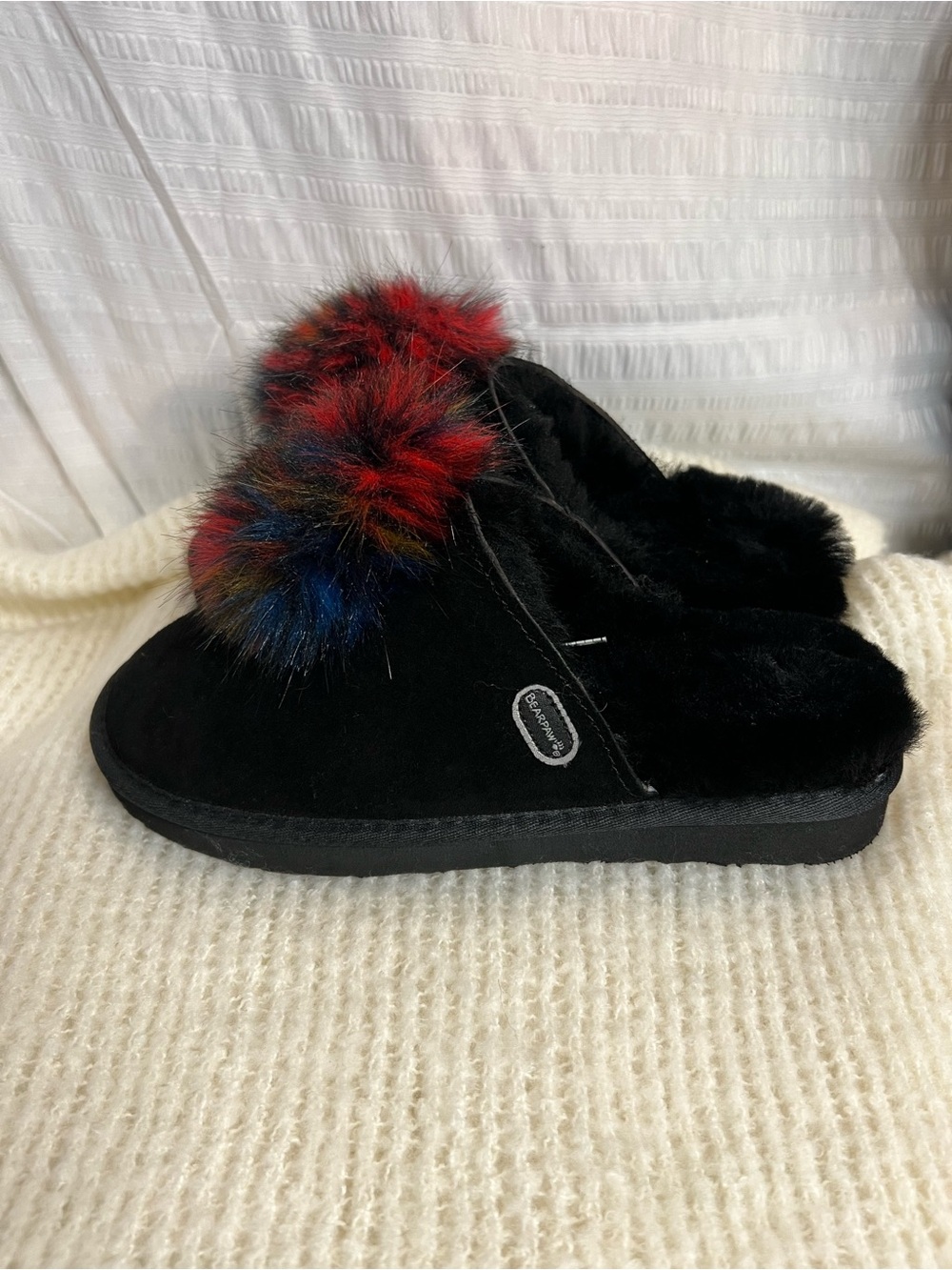 BearPaw Black Alexia Slide Slippers